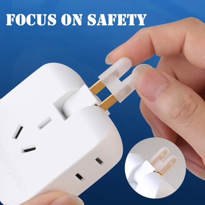 Multi Plug Outlet Extender Wall Outlet Travel Plug Adapter Surge Protector 2500W, 3-Sided 5 Adapter-Spaced Outlets 180° Rotate Plug Flat Pin Plug Outlet, 2 USB Ports (USB-C Fast Charging), Etl-Certified Extender Multifunctional