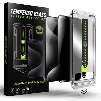 9H Hardness Privacy Tempered Glass Screen Protector for Iphone 17 Pro/16/16 Pro/13, Full Coverage Anti-Spy Filter, Anti-Glare Anti-Fingerprint, Bubble-Free Auto Dust Removal, Easy Install Phone Screen Cover