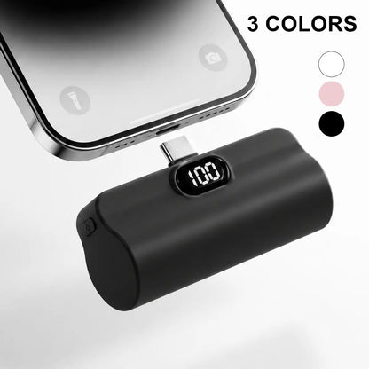 5000Mah Mini Capsule Universal Power Bank - 10W Fast Charging USB-C Portable Charger, Ultra Compact Lightweight Pocket External Battery Pack with Cable Compatibility for Iphone & Android Smartphones, Mobile Accessory, Accessories