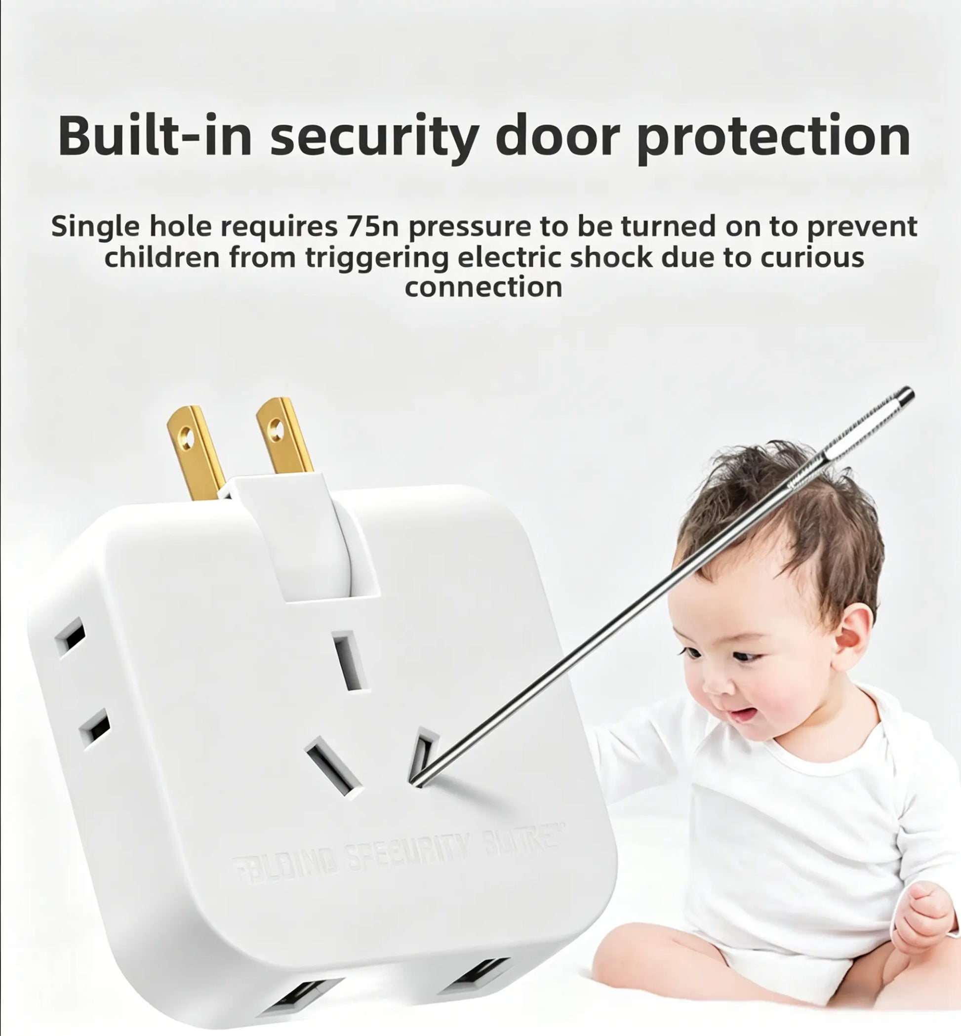 Multi Plug Outlet Extender Wall Outlet Travel Plug Adapter Surge Protector 2500W, 3-Sided 5 Adapter-Spaced Outlets 180° Rotate Plug Flat Pin Plug Outlet, 2 USB Ports (USB-C Fast Charging), Etl-Certified Extender Multifunctional