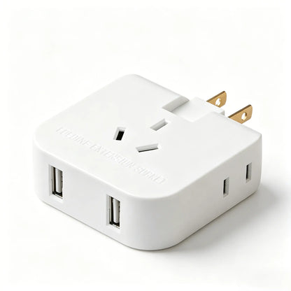 Multi Plug Outlet Extender Wall Outlet Travel Plug Adapter Surge Protector 2500W, 3-Sided 5 Adapter-Spaced Outlets 180° Rotate Plug Flat Pin Plug Outlet, 2 USB Ports (USB-C Fast Charging), Etl-Certified Extender Multifunctional